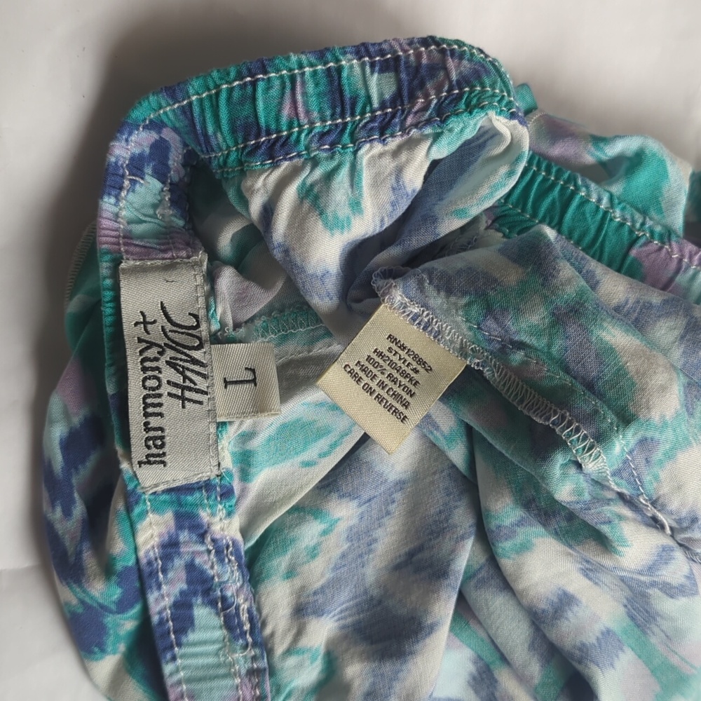 Boho Drawstring Colorful Patterned Shorts Large - Picture 9 of 11